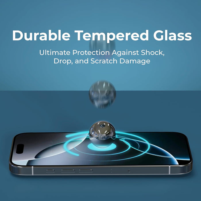 BLACK+DECKER 9H+ Tempered Glass for iPhone Screen Protector [Military Grade Shatterproof & Easy Install] Screen Protector for iPhone Tempered Glass Full Coverage Protection, 2 Packs