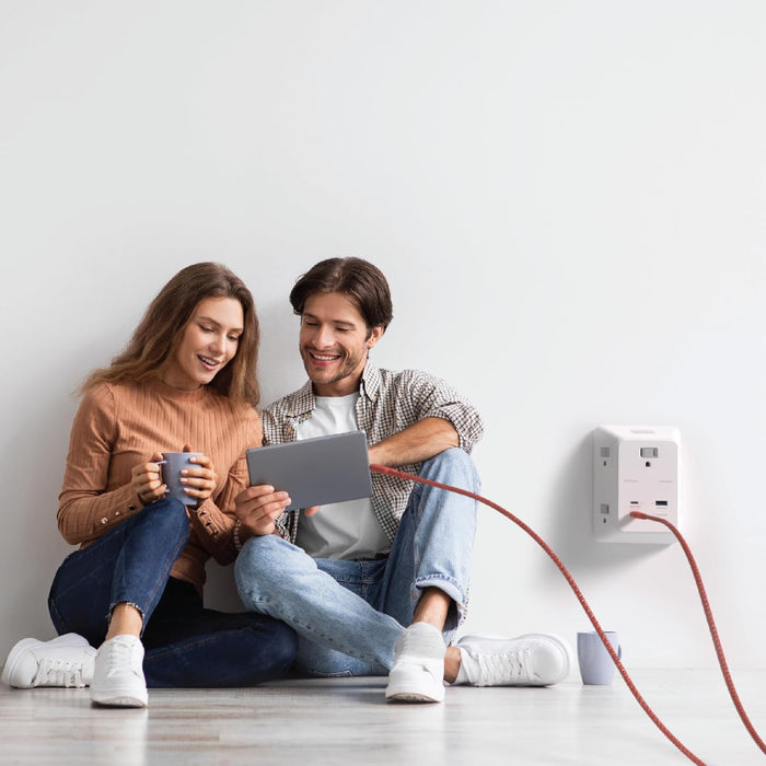 BLACK+DECKER PD USB Wall Charger Surge Protector, 5 Outlet Extender w/ 2 USB C PD & 1 USBA Charging Ports, Fast Charge 3 Sided Power Strip Multi Plug Outlets Wall Adapter for Home Office, ETL Listed