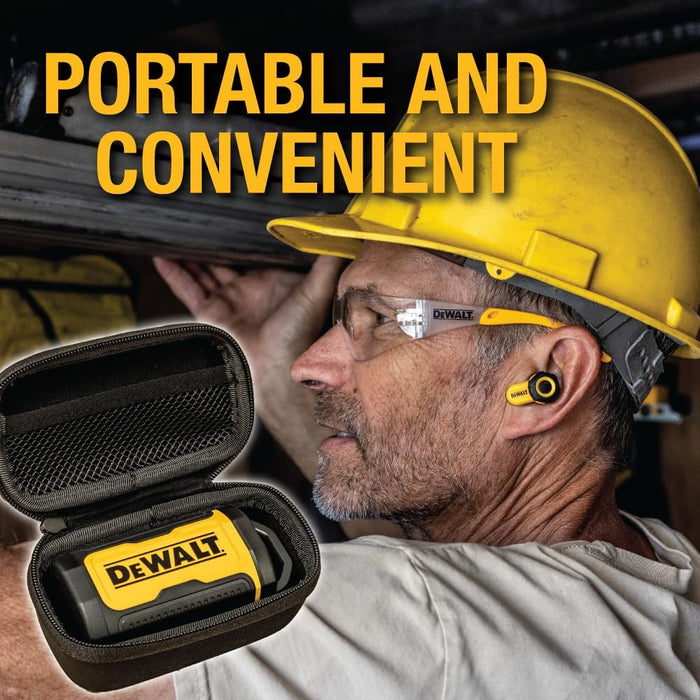 DEWALT Heavy Duty Protective Headphone Case for TWS ProX2 ANC Earbuds, Compact Lightweight w/EVA Earphone Hard Shell Case, Headset Travel Carry Shock/Water-Resistant, Soft Interior & Accessory Pocket