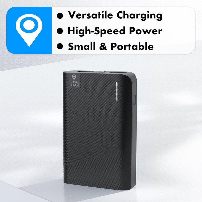 3-Port 6000mAh Portable Power Bank – Fast USB-C Charger with Flashlight for iPhone & Android