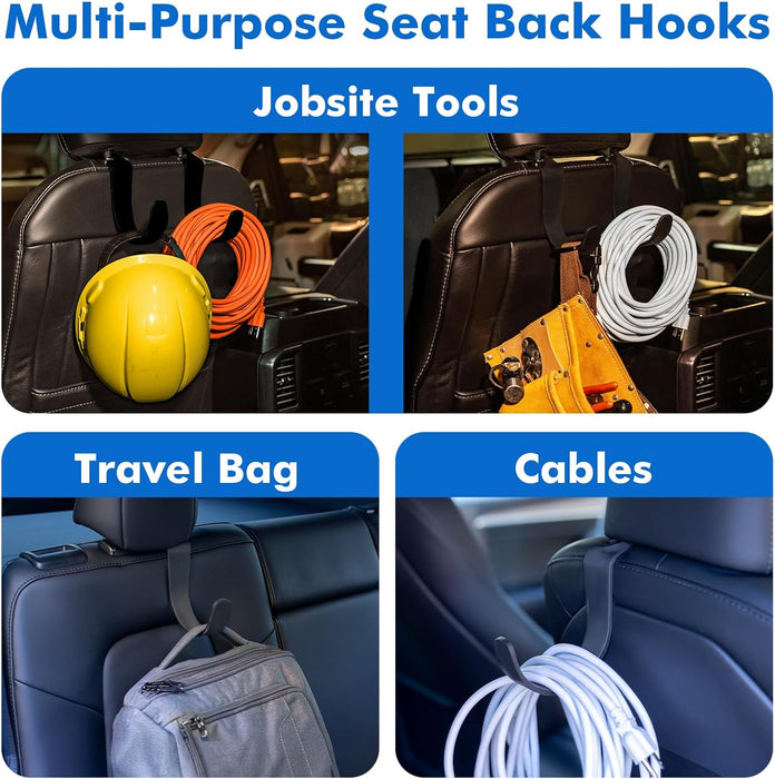 TRAVEL DEPOT XL Heavy-Duty Car Headrest Hooks – Universal Vehicle Seat Hangers
