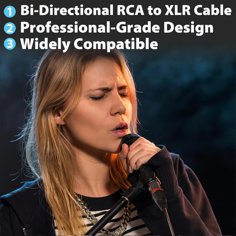 Cyberguys RCA to XLR Audio Cable – Bi-Directional Shielded Stereo Cord