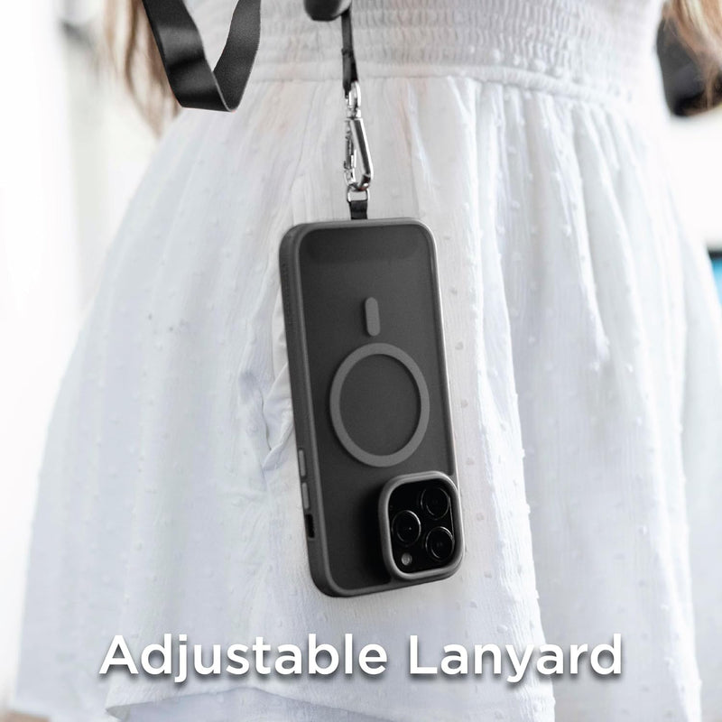 BLACK+DECKER iPhone 15 Series MagSafe Case – Rugged Shockproof, Lanyard, Custom Buttons