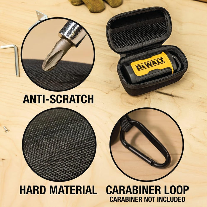 DEWALT Heavy Duty Protective Headphone Case for TWS ProX2 ANC Earbuds, Compact Lightweight w/EVA Earphone Hard Shell Case, Headset Travel Carry Shock/Water-Resistant, Soft Interior & Accessory Pocket