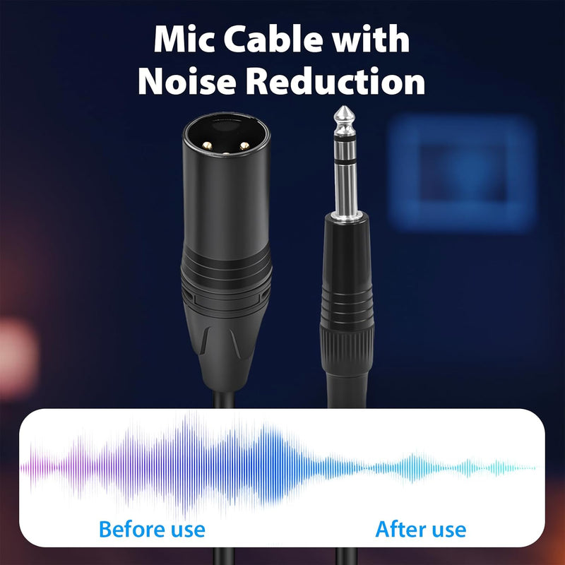 Cyberguys XLR Male to 1/4 TRS Audio Cable – Balanced Mic Cord for Mixer & Amp