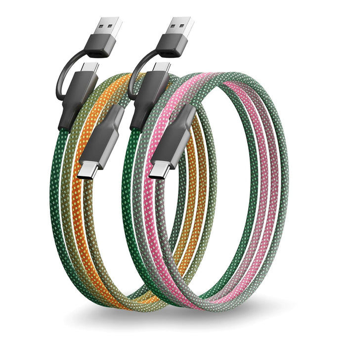 Fast Charging Braided Ombre Lightning Cable – 2-Pack, 3 ft
