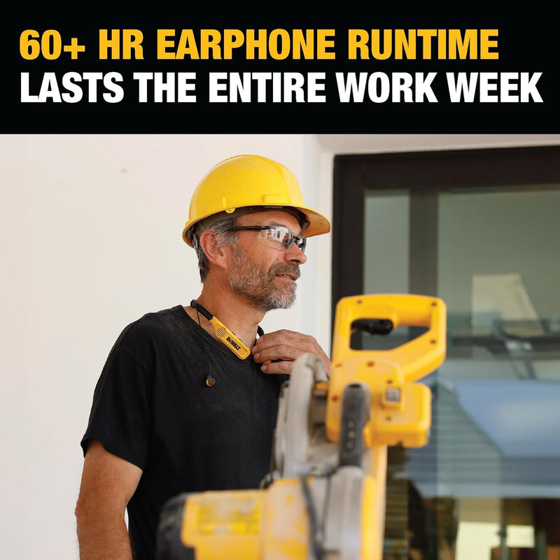 DEWALT 2-in-1 Bluetooth Neckband Headphones with Built-In Speakers
