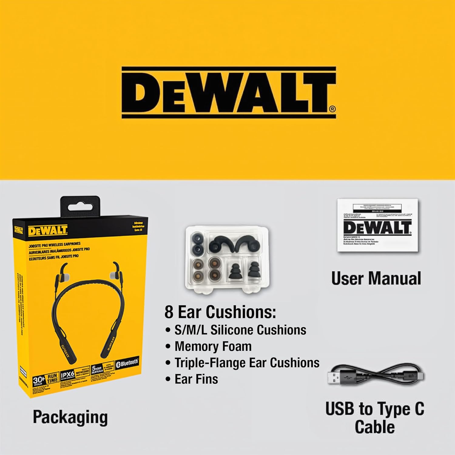 DeWALT Pro Max Neckband ブラックエディション Amazon.com: DEWALT Heavy Duty Black Edition 2-in-1 Neckband
