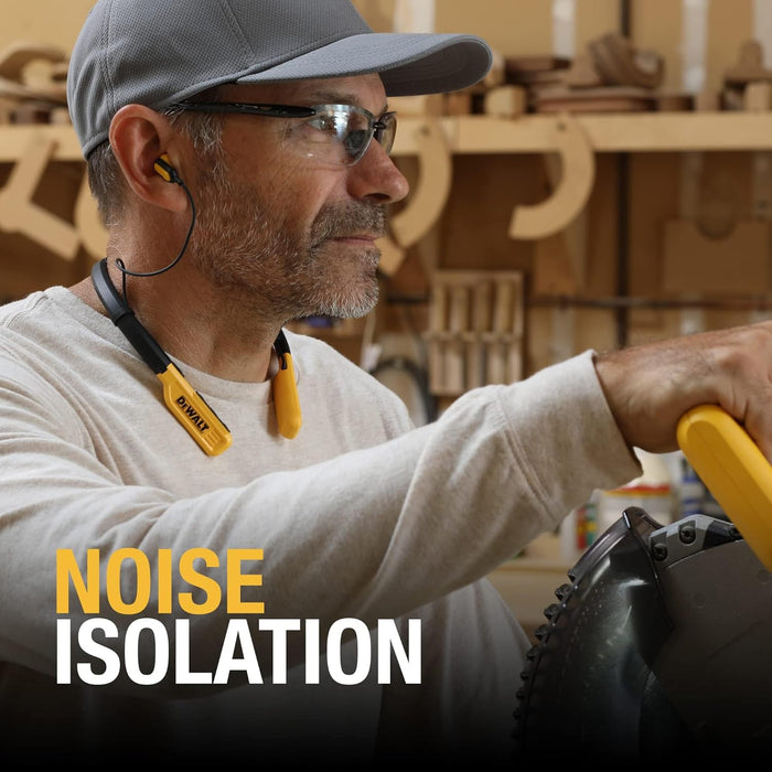DEWALT Bluetooth Neckband Headphones – 30H Wireless Jobsite Earbuds