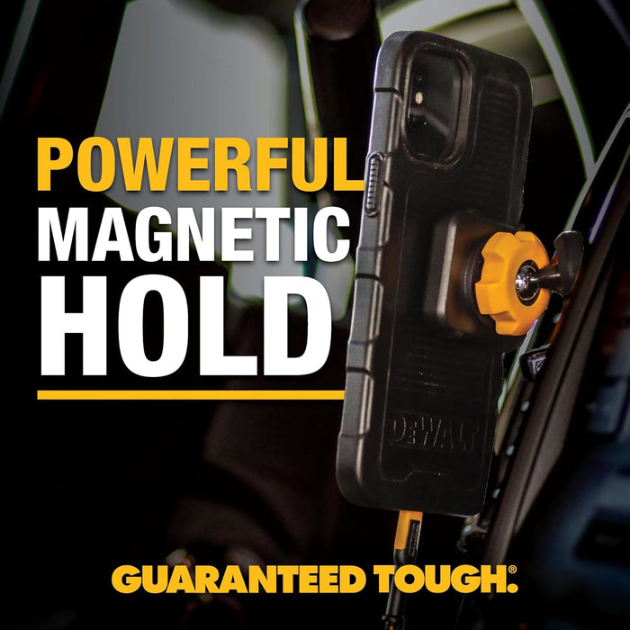 DEWALT Heavy Duty Strong Magnetic for iPhone - Case Fits MagSafe, Drop Resistant Impact Protective Back Cover, Shockproof Slim Fit, Matte Black
