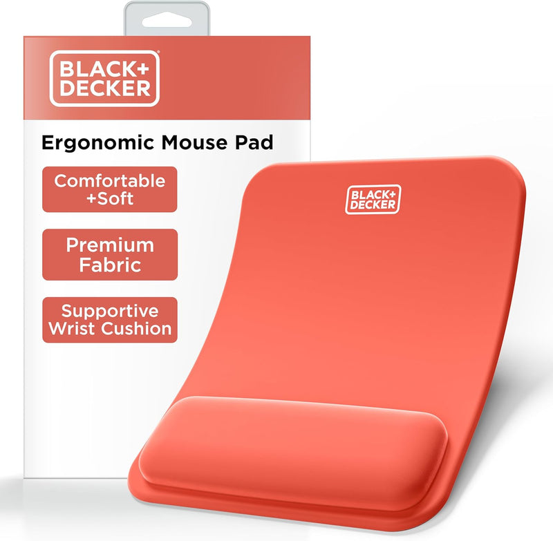 BLACK+DECKER Ergonomic Mouse Pad with Wrist Support – Gel Wrist Rest, Non-Slip Base