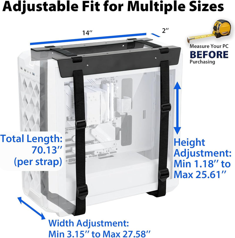 Economical Under Desk PC Mount, Adjustable Steel Frame – 44 lb Capacity