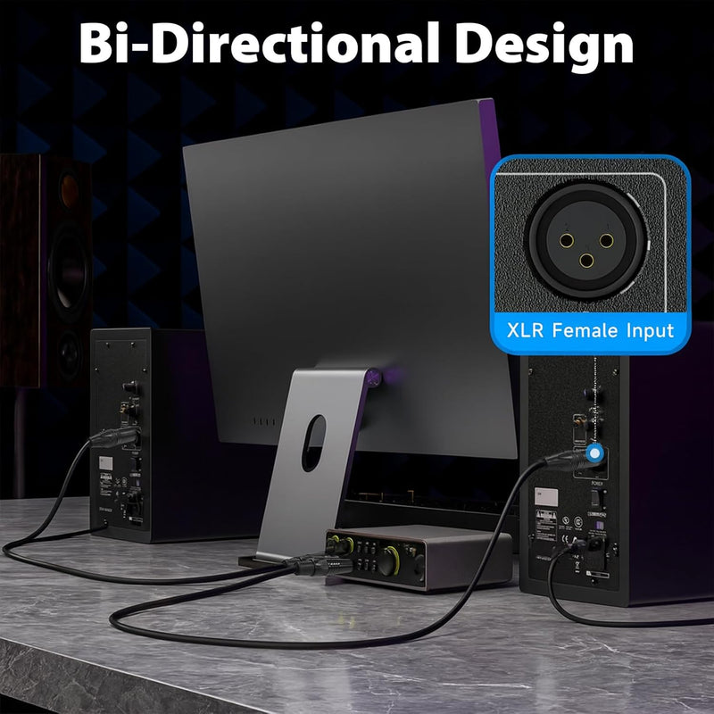 Cyberguys XLR Male to 1/4 TRS Audio Cable – Balanced Mic Cord for Mixer & Amp