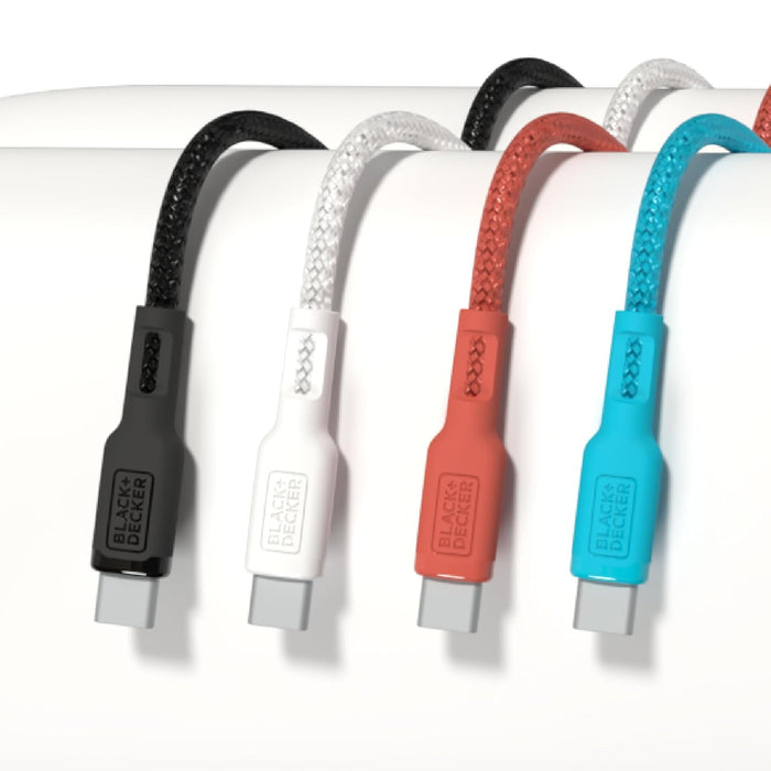 BLACK+DECKER USB C Multi Charging Cable, Fast Multi Charger Cable w/Adapter, Braided 2 in 1 Multiple USB Cable, Universal Charging Cord w/Type C/USB Adapter for iPhone 16 15/Samsung/LG/Tablets/More