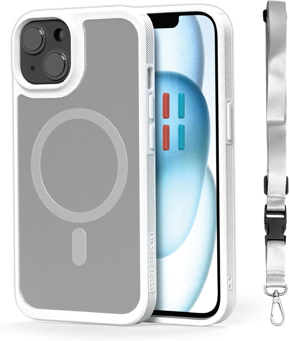 BLACK+DECKER for iPhone 15 Series Case, Compatible with MagSafe, Shockproof Military-Grade Protection, Magnetic Phone Case for iPhone 15 Series, Changeable Buttons & Lanyard