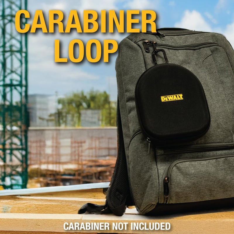 DEWALT Heavy Duty Protective Case – Neckband Earbuds Travel Storage