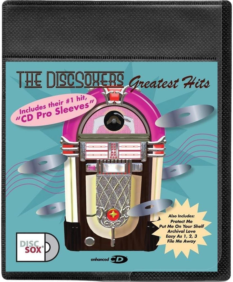 DiscSox CD Pro Sleeves, Fabric-Lined Archival CD Storage – 25-Pack
