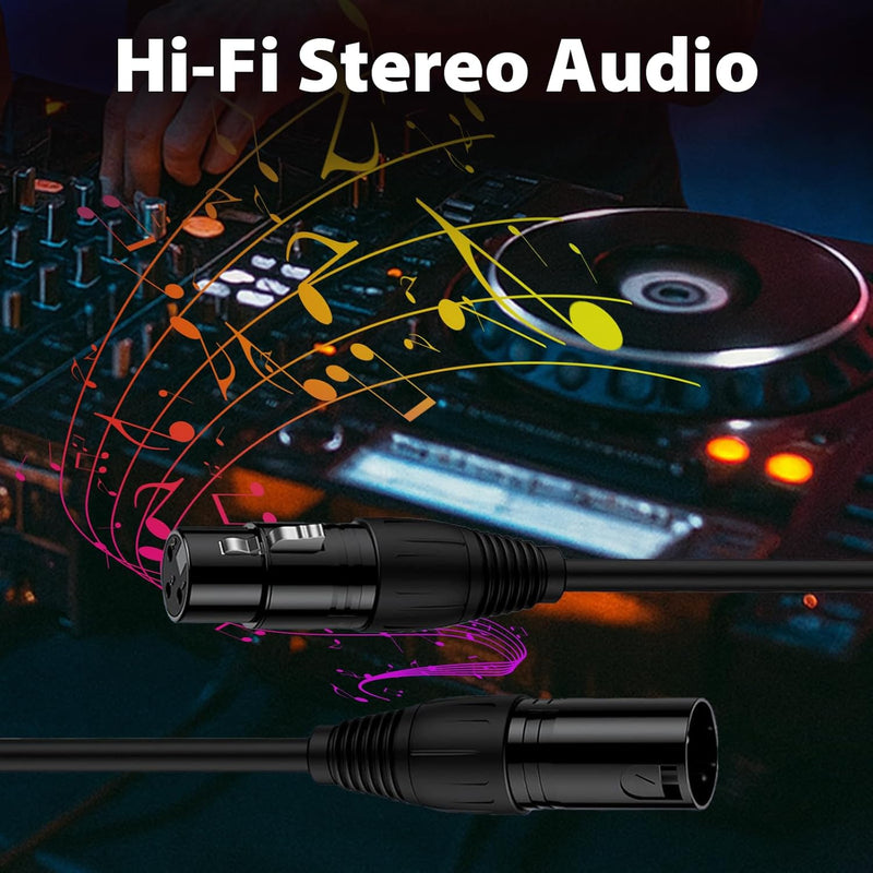 Cyberguys XLR Microphone Cable 2-Pack – XLR Male to Female Balanced Audio Cords