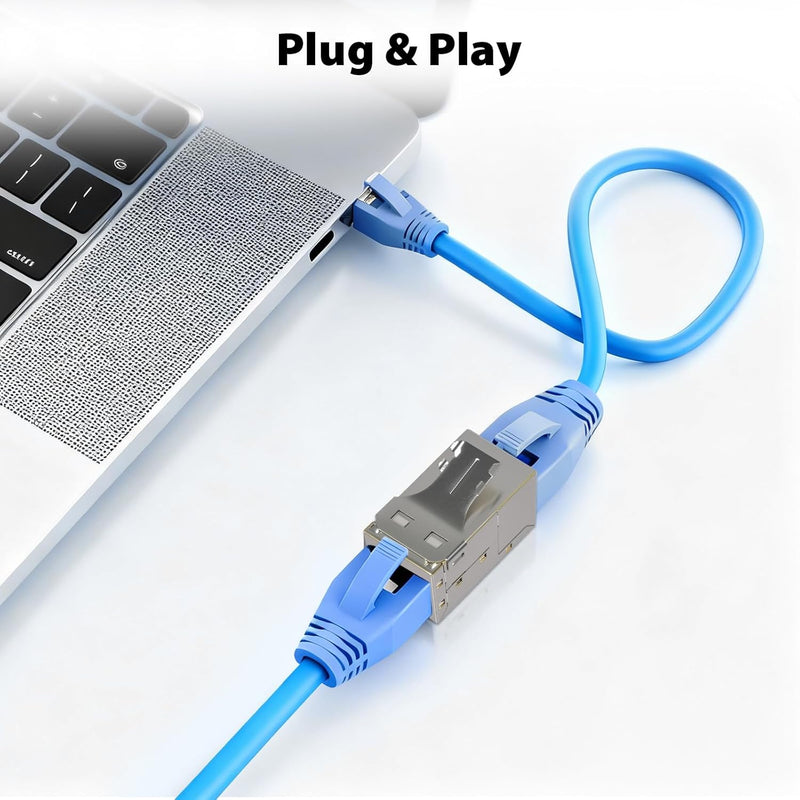 Cyberguys CAT6A Shielded Inline Coupler, Female-to-Female RJ45 – 5-Pack