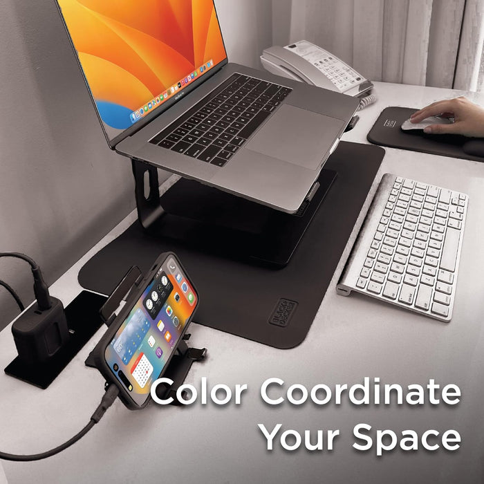 BLACK+DECKER Faux Leather Desk Mat – Keyboard & Mouse Pad, Office Desk Protector