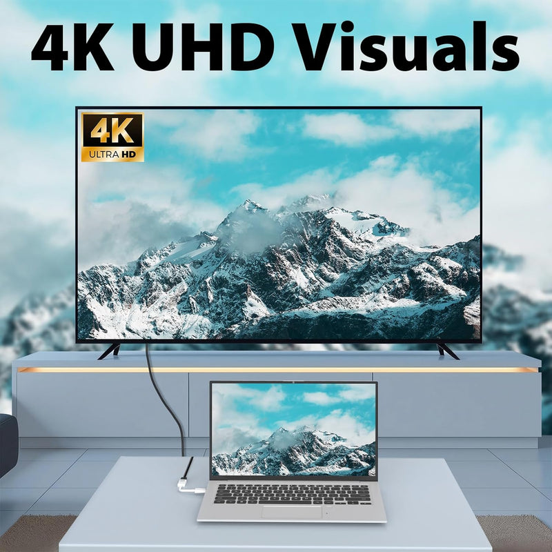 Cyberguys DisplayPort to HDMI Adapter Cable – 4K DP to HDMI Converter, Gold-Plated, Secure-Latch Connector, Compatible with Dell, HP, Lenovo, ASUS Laptops to Monitor/TV