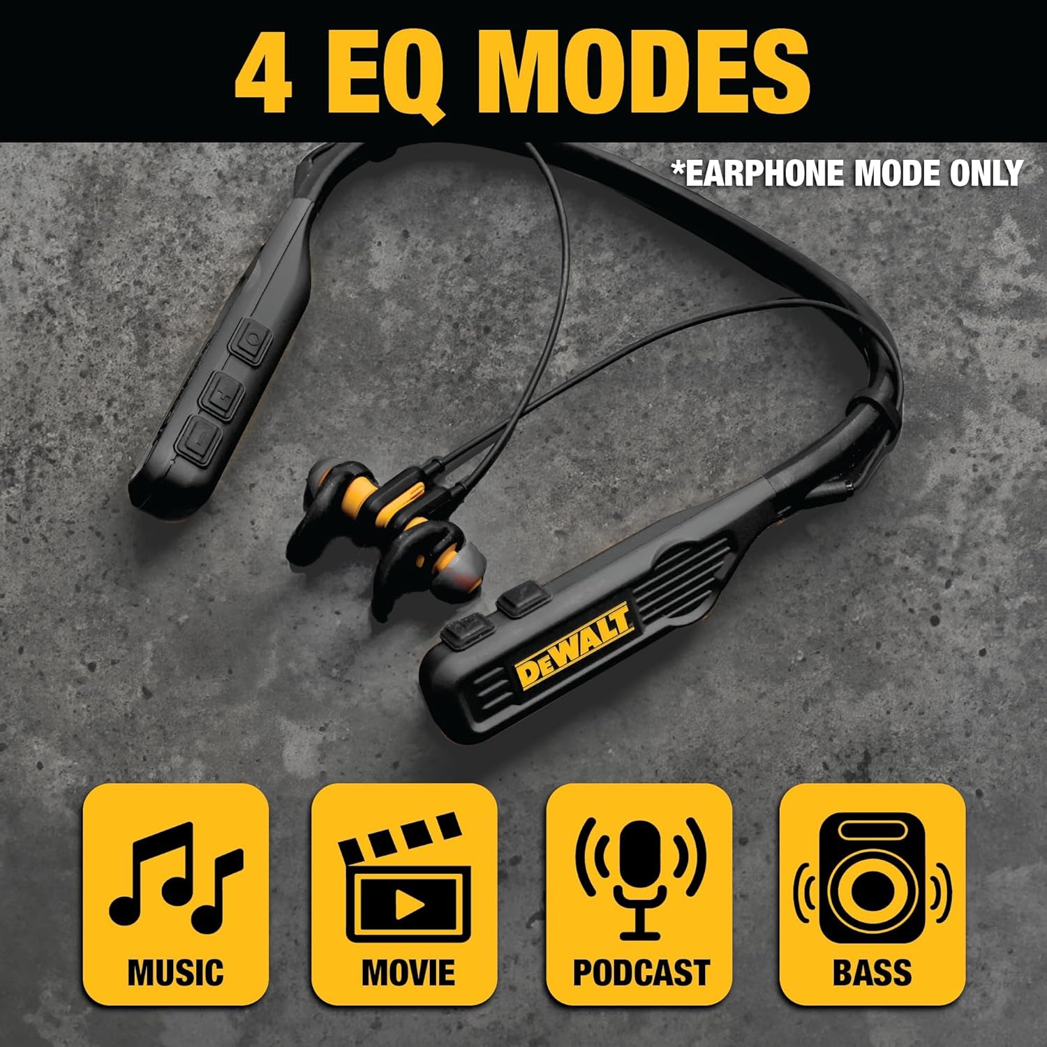 DEWALT Black Edition 2-in-1 Neckband Headphones — Cyberguys