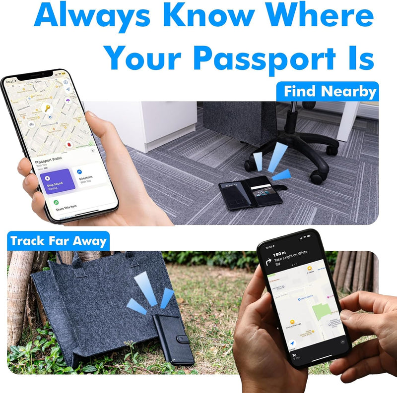 Travel Depot Passport Holder – Apple Find My Trackable Cover, 6-Month Battery