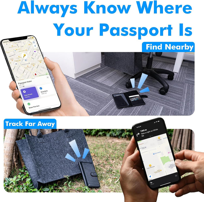 Travel Depot Passport Holder – Apple Find My Trackable Cover, 6-Month Battery