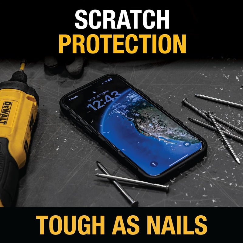DEWALT Heavy-Duty Tempered Glass Screen Protector – 2-Pack, iPhone (Easy Install)