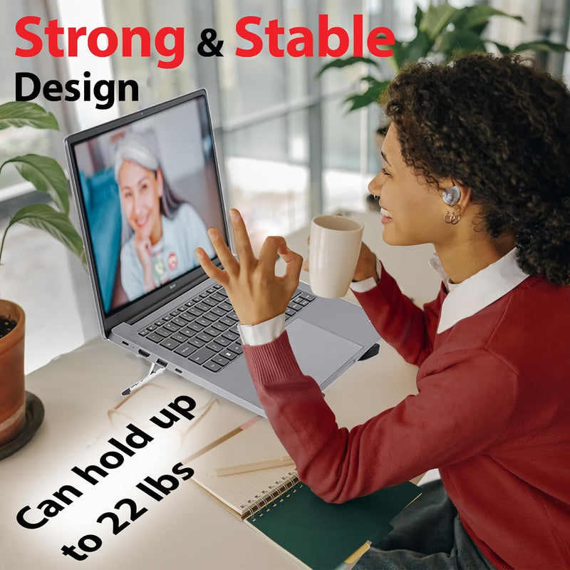 Travel Depot Portable Laptop Stand – Foldable 6-Level Adjustable Riser for Desk & Travel