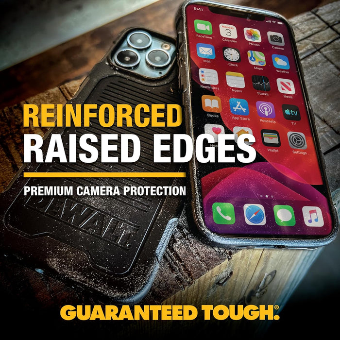 DEWALT Heavy Duty Strong Magnetic for iPhone - Case Fits MagSafe, Drop Resistant Impact Protective Back Cover, Shockproof Slim Fit, Matte Black