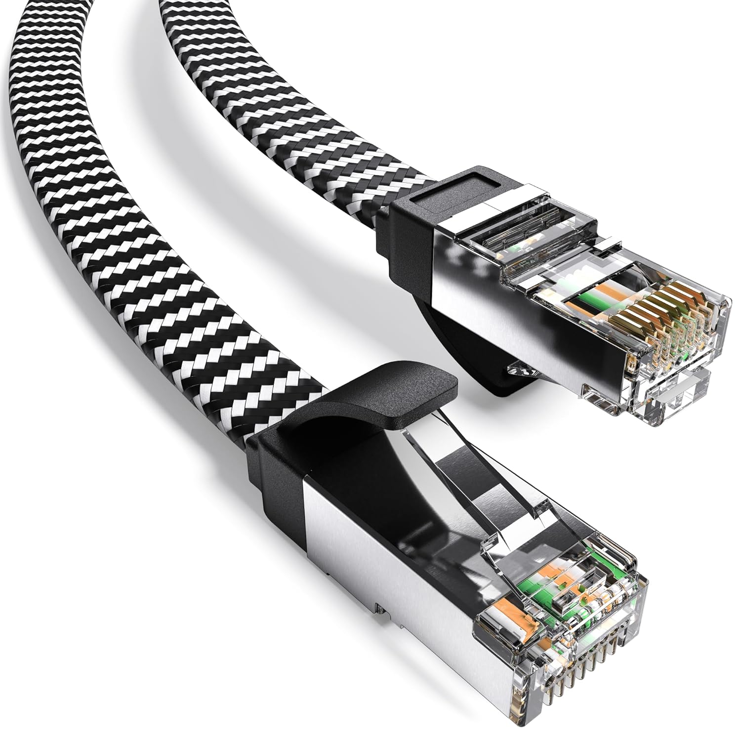 Cat8 Flat Braided Ethernet Cable 40Gbps — Cyberguys