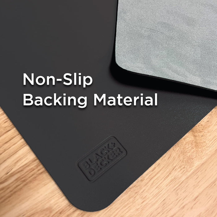 BLACK+DECKER Faux Leather Desk Mat – Keyboard & Mouse Pad, Office Desk Protector