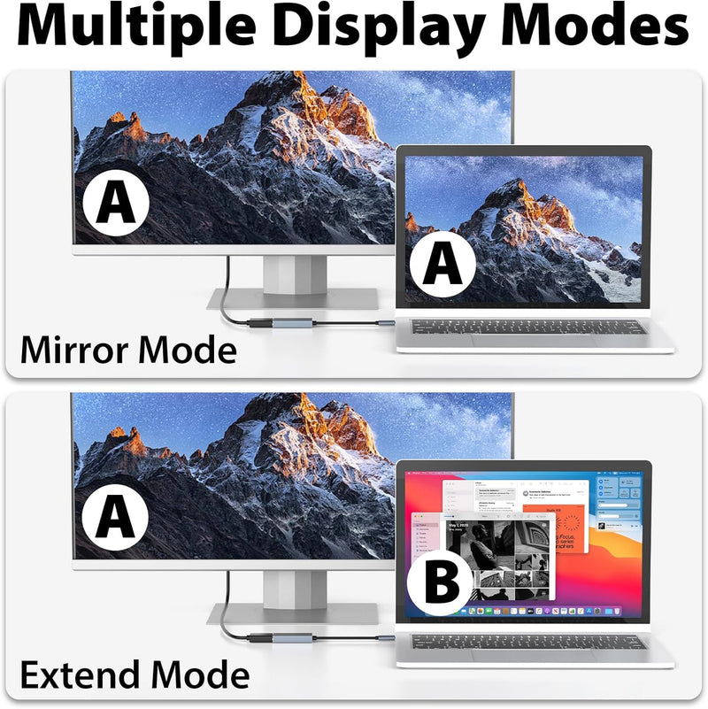 USB-C to DisplayPort Adapter – 4K@60Hz Plug & Play Converter, Gold-Plated, Thunderbolt Ready