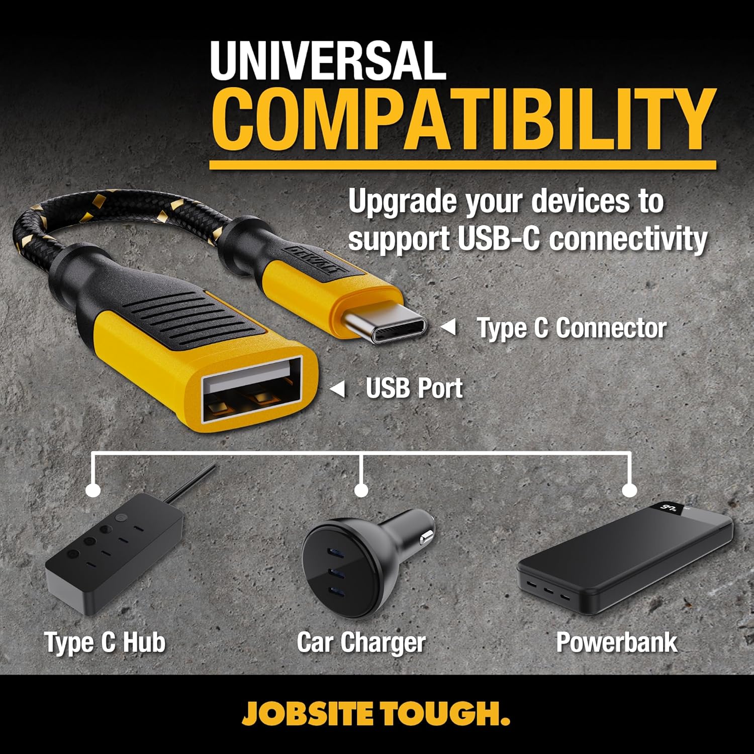 DEWALT USB-A to USB-C Adapter (2-Pack) - Thumbnail 3