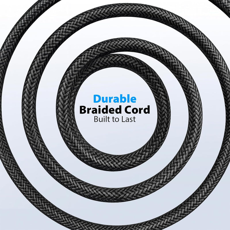 Cyberguys 3.5mm to 1/4 Audio Cable – TRS Stereo Braided Cord, Gold-Plated Connectors