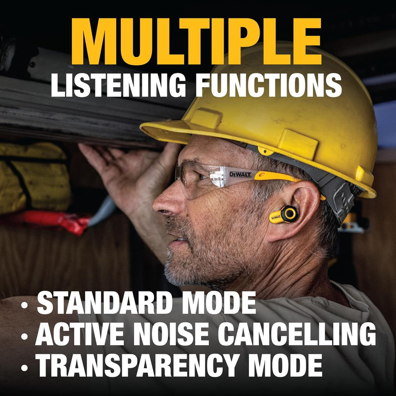 DEWALT Pro X2 ANC True Wireless Earbuds – 38dB Noise Canceling