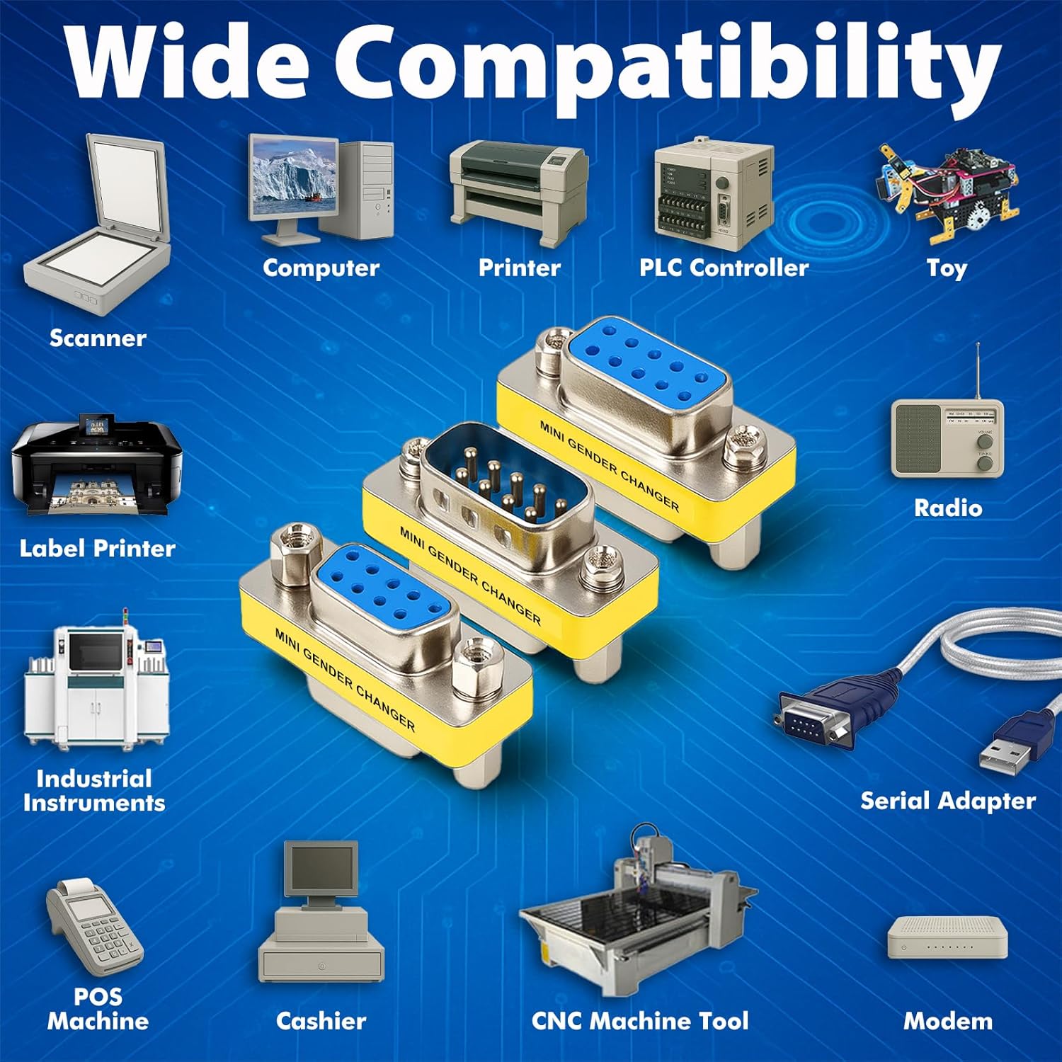 Cyberguys DB9 Gender Changer 3-Pack - Thumbnail 3