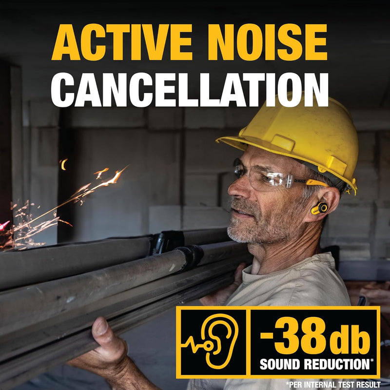 DEWALT Pro X2 ANC True Wireless Earbuds – 38dB Noise Canceling