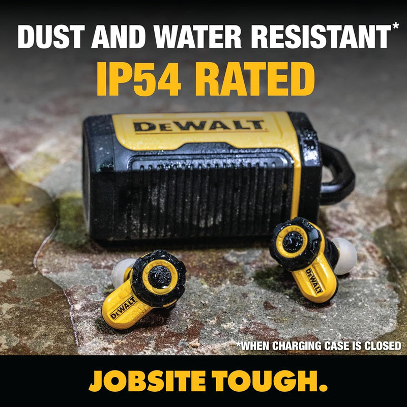 DEWALT Pro X2 ANC True Wireless Earbuds – 38dB Noise Canceling