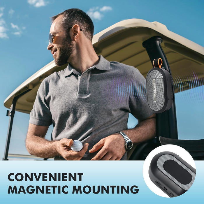 Magnetic Bluetooth Speaker – IP66 Waterproof Portable Wireless Speaker for Golf Cart & Outdoor Use