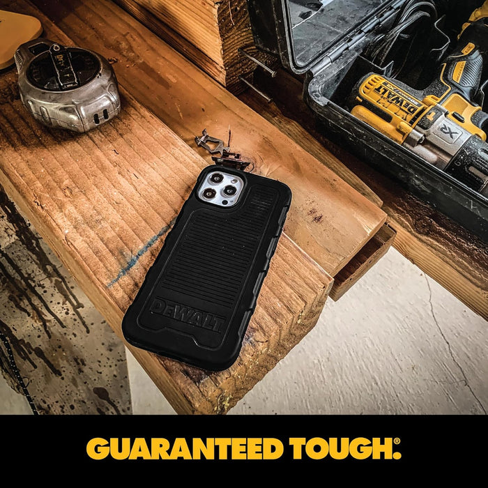 DEWALT Heavy Duty Strong Magnetic for iPhone - Case Fits MagSafe, Drop Resistant Impact Protective Back Cover, Shockproof Slim Fit, Matte Black