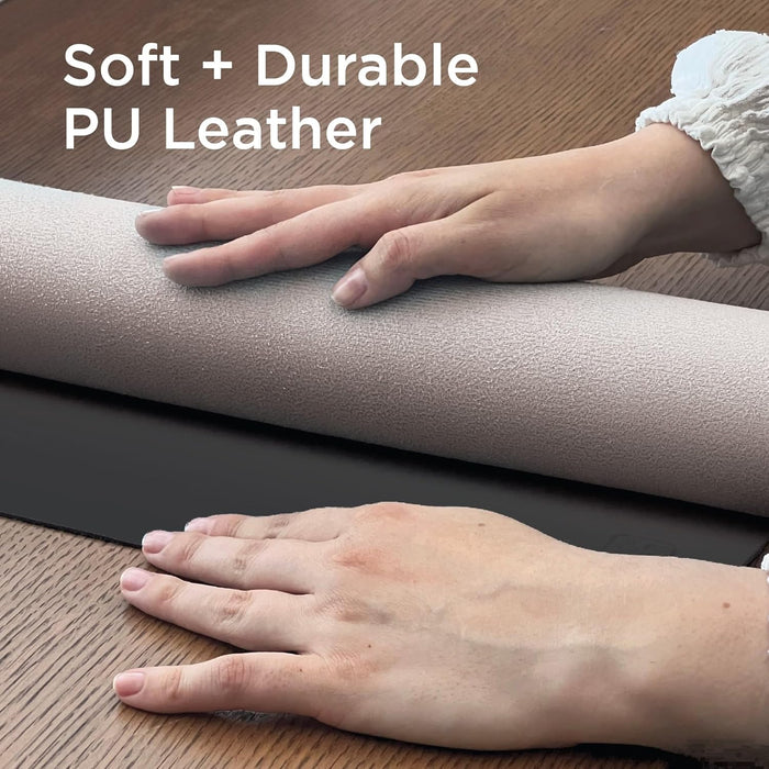 BLACK+DECKER Faux Leather Desk Mat – Keyboard & Mouse Pad, Office Desk Protector