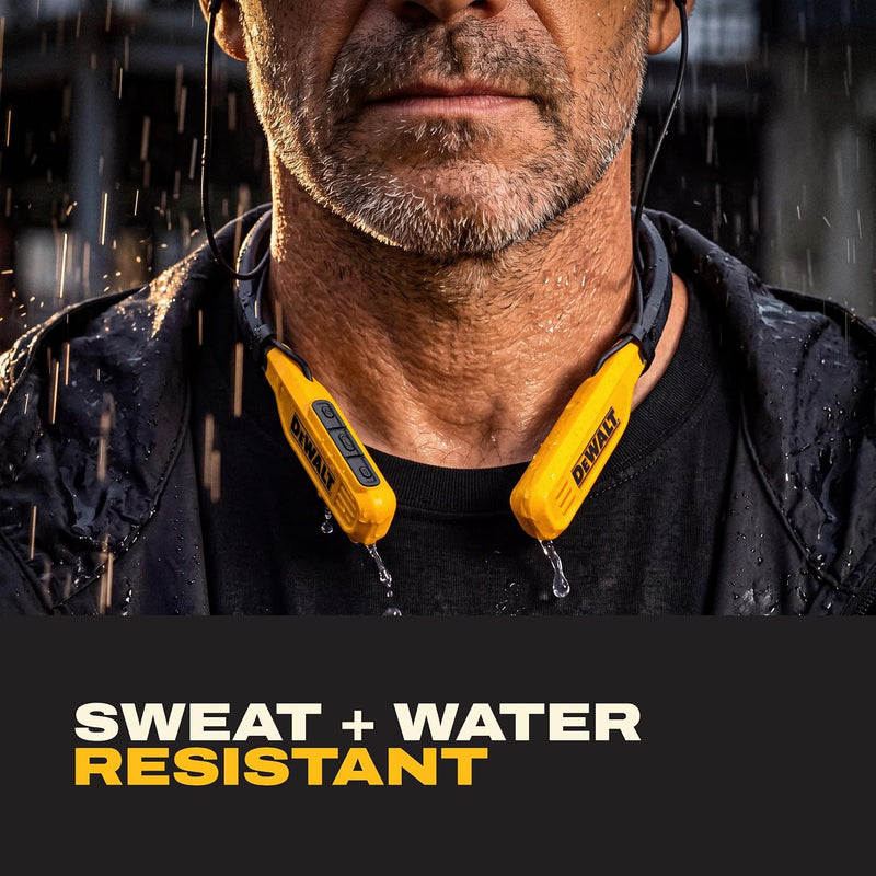 DEWALT Neckband Earphones Gift Bundle with Carrying Case and Carabiner