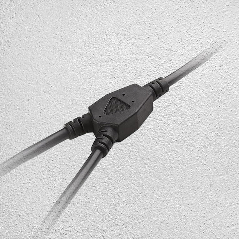 Heavy-Duty Extension Cord Splitter – Y-Splitter 1 to 2 Dual Outlet, 16AWG 13.5A UL Listed, 22in Black