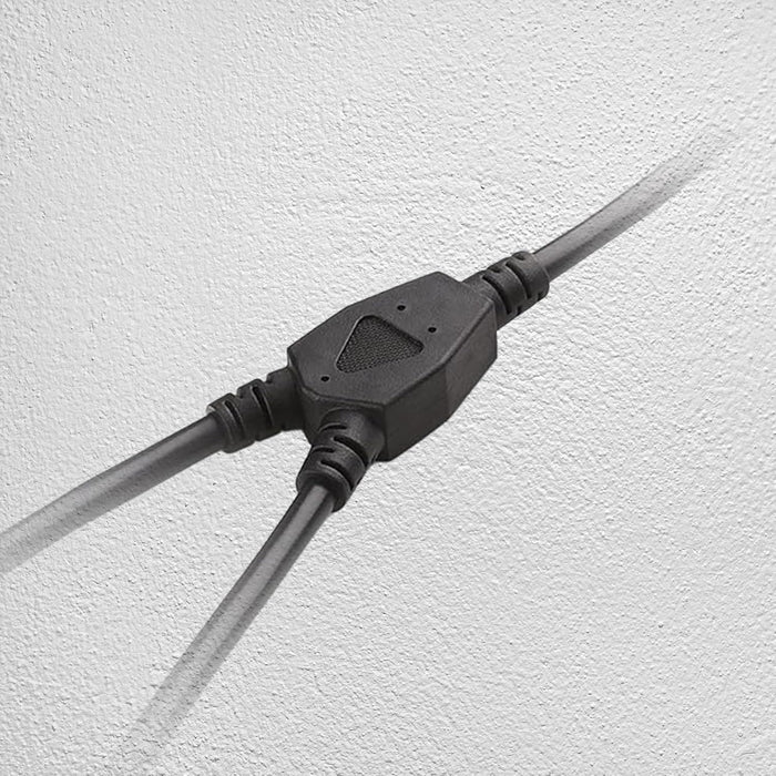 Heavy-Duty Extension Cord Splitter – Y-Splitter 1 to 2 Dual Outlet, 16AWG 13.5A UL Listed, 22in Black