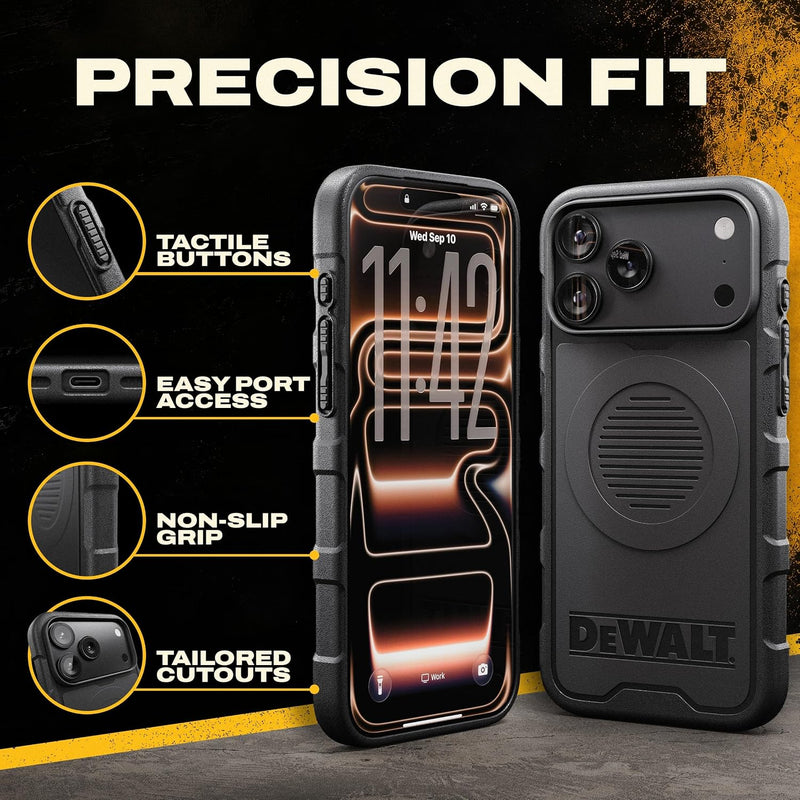 DEWALT Heavy Duty MagSafe Case for iPhone 17 and 18, Shockproof Drop Protection