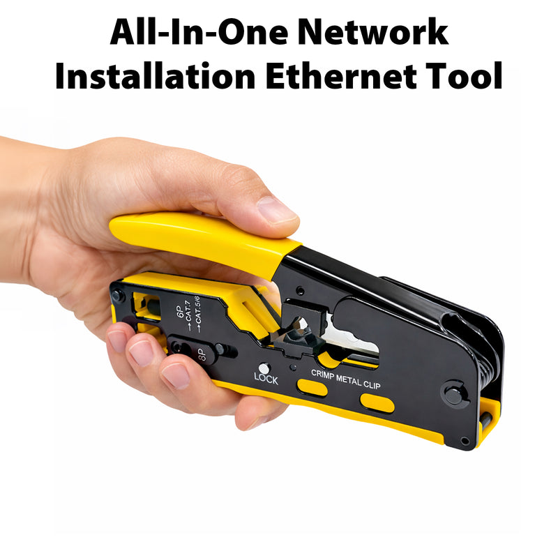 Cyberguys All-in-One Ethernet Crimping Tool, Pass-Through RJ45 with Cutter