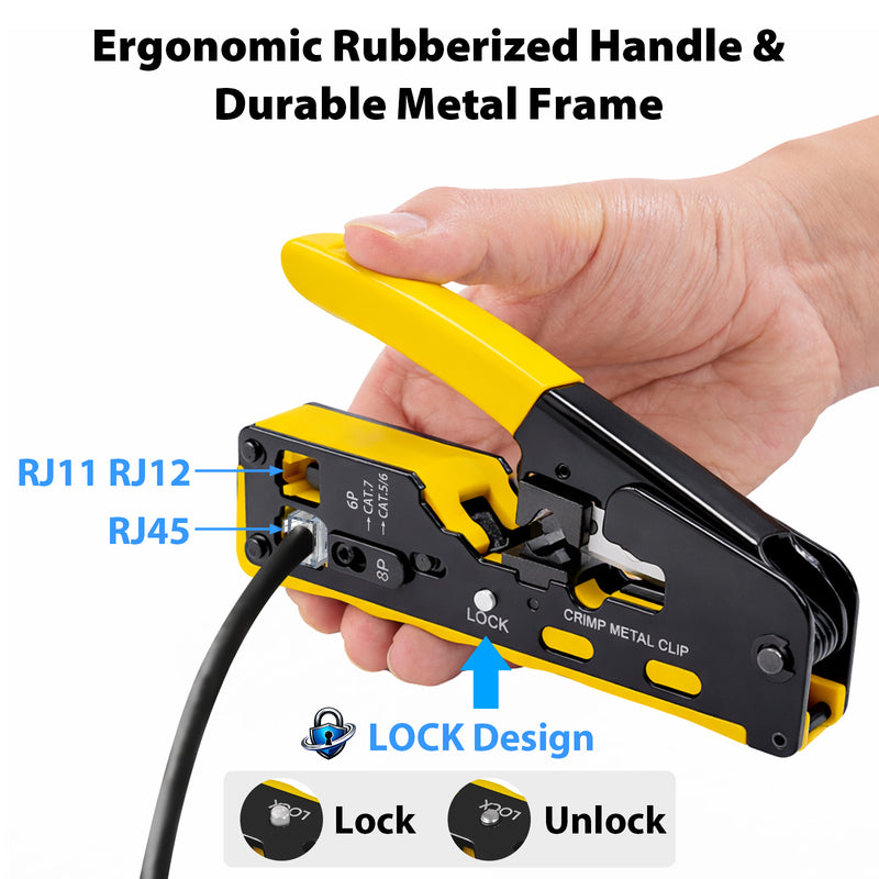 Cyberguys All-in-One Ethernet Crimping Tool, Pass-Through RJ45 with Cutter