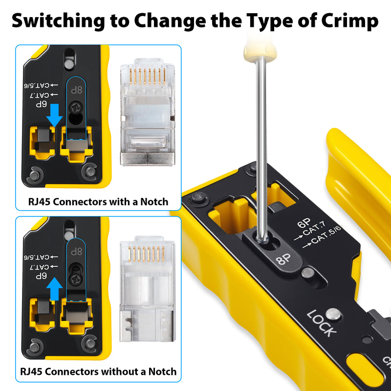 Cyberguys All-in-One Ethernet Crimping Tool, Pass-Through RJ45 with Cutter